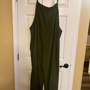 Olive Green Women's Wide Leg Jumpsuit 2x NWOT